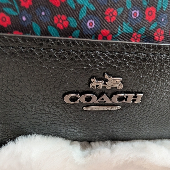 Coach Nylon & Leather Floral Satchel Crossbody Shoulder Bag EUC - Picture 4 of 14